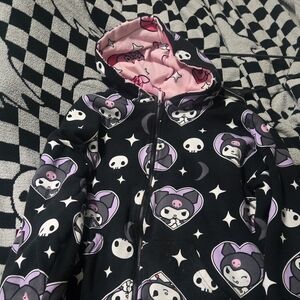 Kuromi and My Melody Hearts Reversible Hoodie